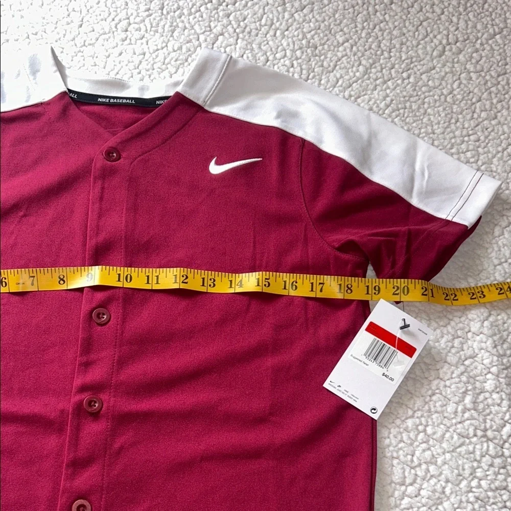 Nike Kids Burgundy and White Button Down Shirt